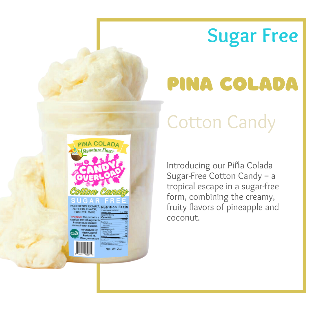 "Pina Colada, Candy, Cotton Candy, Pina Colada Cotton Candy, Sugar Free, Sugar Free Cotton Candy "