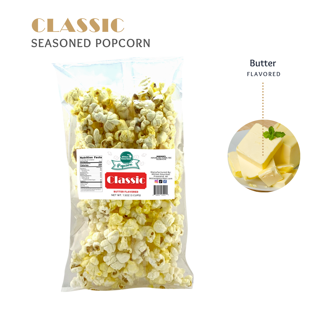 Small Batch Gourmet Butter, Snack, Butter Popcorn, Seasoned Popcorn, Butter Flavored, Popcorn