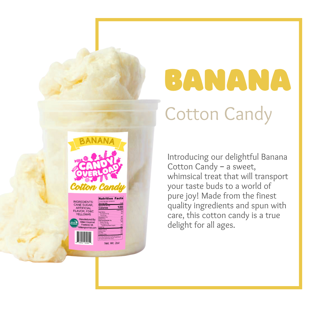 Banana, Candy, Cotton Candy, Banana Cotton Candy