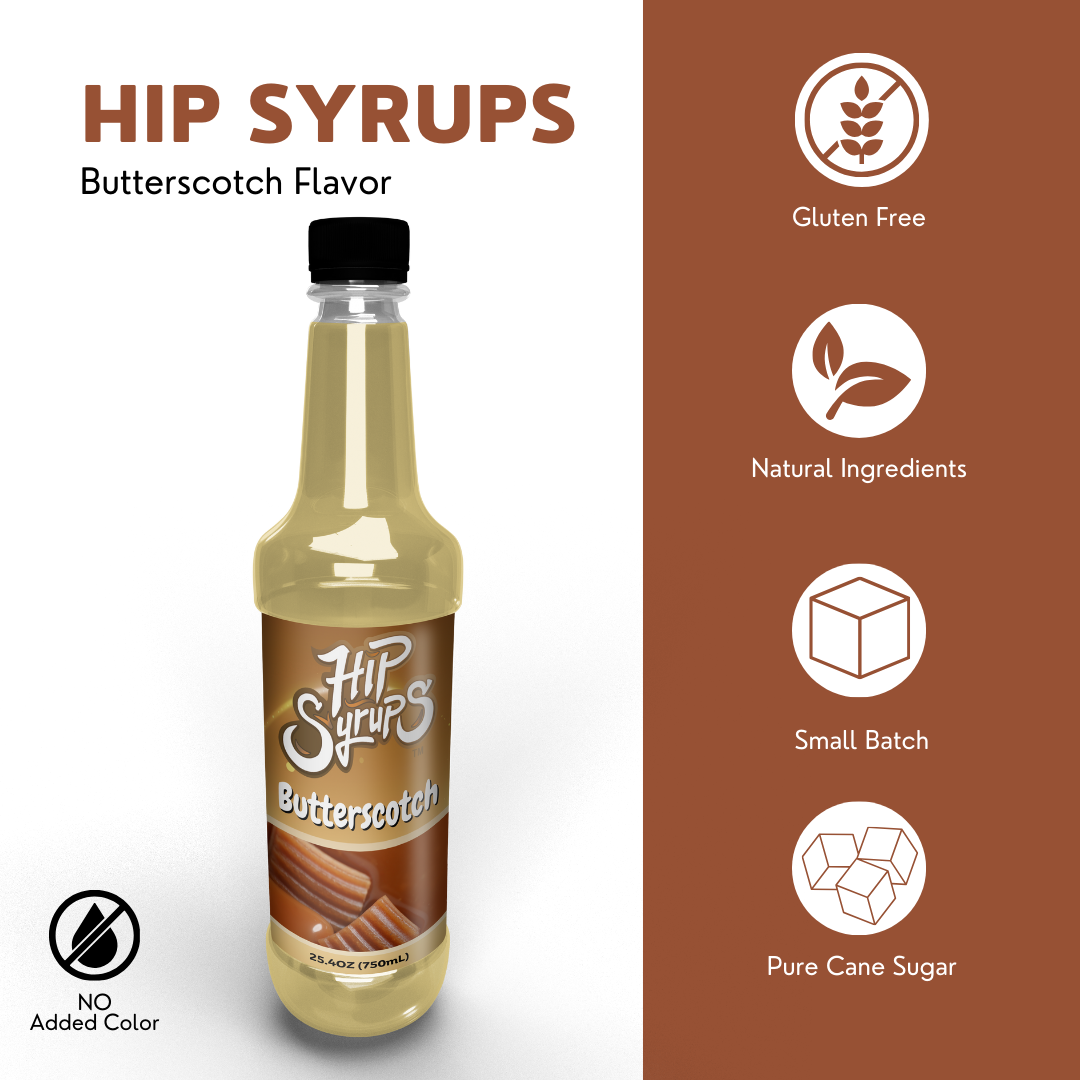 Simple Syrups designed for Butterscotch, Coffee, Hot Cocoa