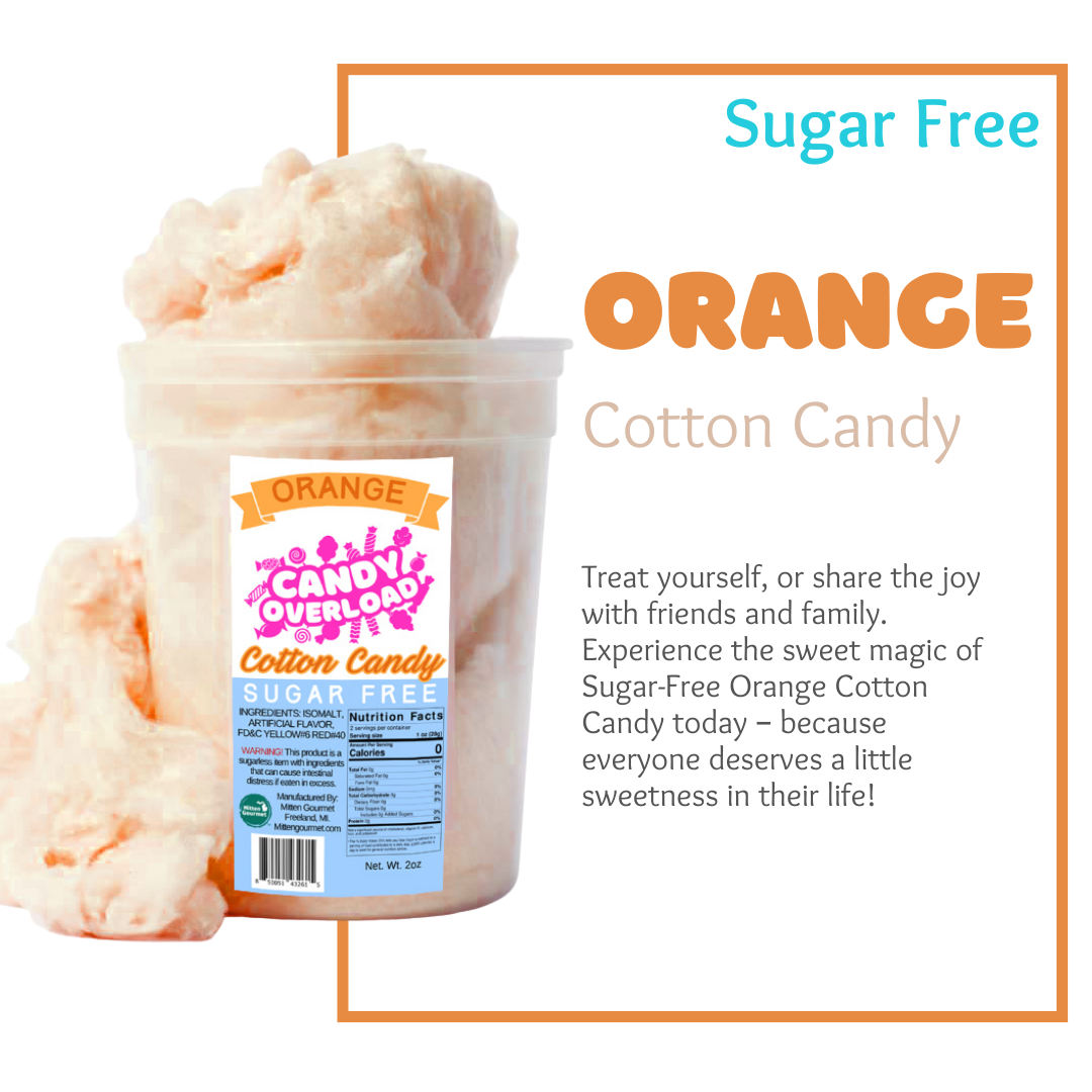 Orange, Candy, Cotton Candy, Orange Cotton Candy, Sugar Free, Sugar Free Cotton Candy