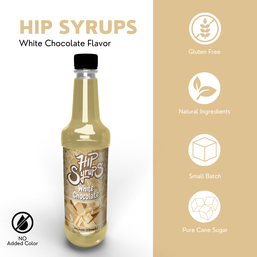 Simple Syrups designed for White Chocolate, Coffee, Hot Cocoa