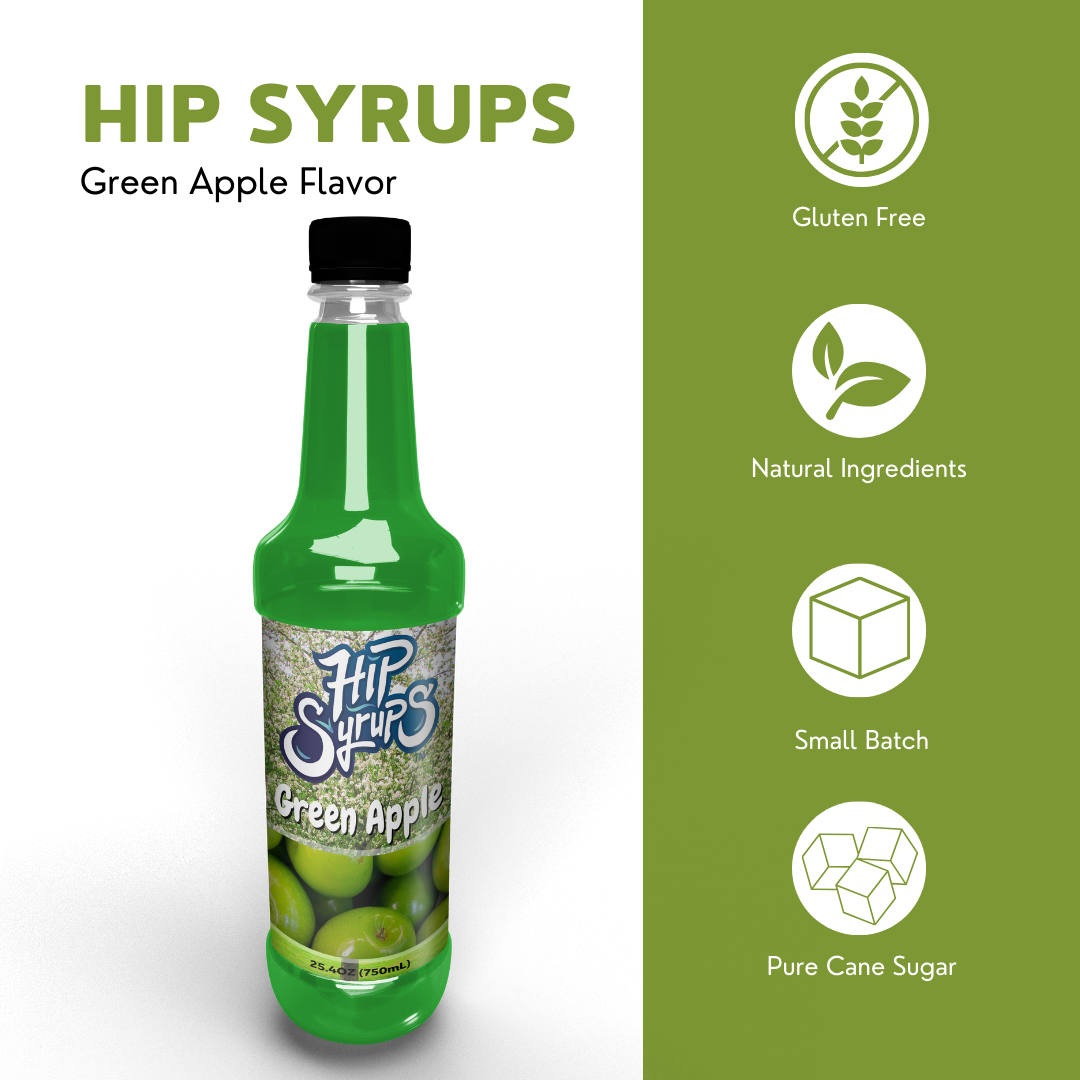 Simple Syrups designed for Green Apple, Snow Cone, Bubble Tea, Boba Tea, Cocktails