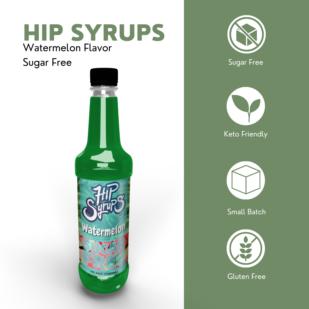 Sugar Free Simple Syrups designed for Watermelon, Water Flavor, Bubble Tea, Boba Tea, Cocktails, Sugar Free