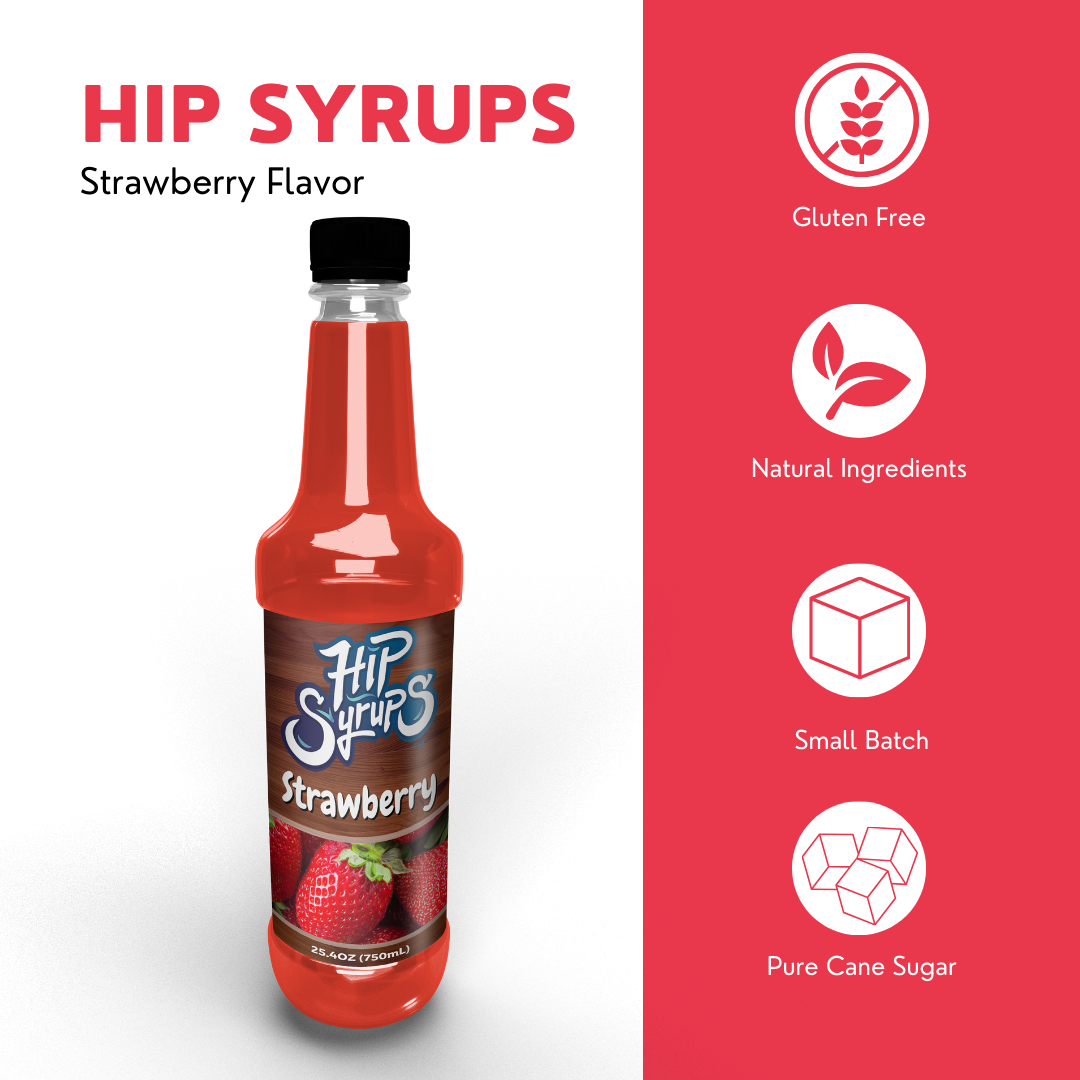 Simple Syrups designed for Strawberry, Snow Cone, Bubble Tea, Boba Tea, Cocktails