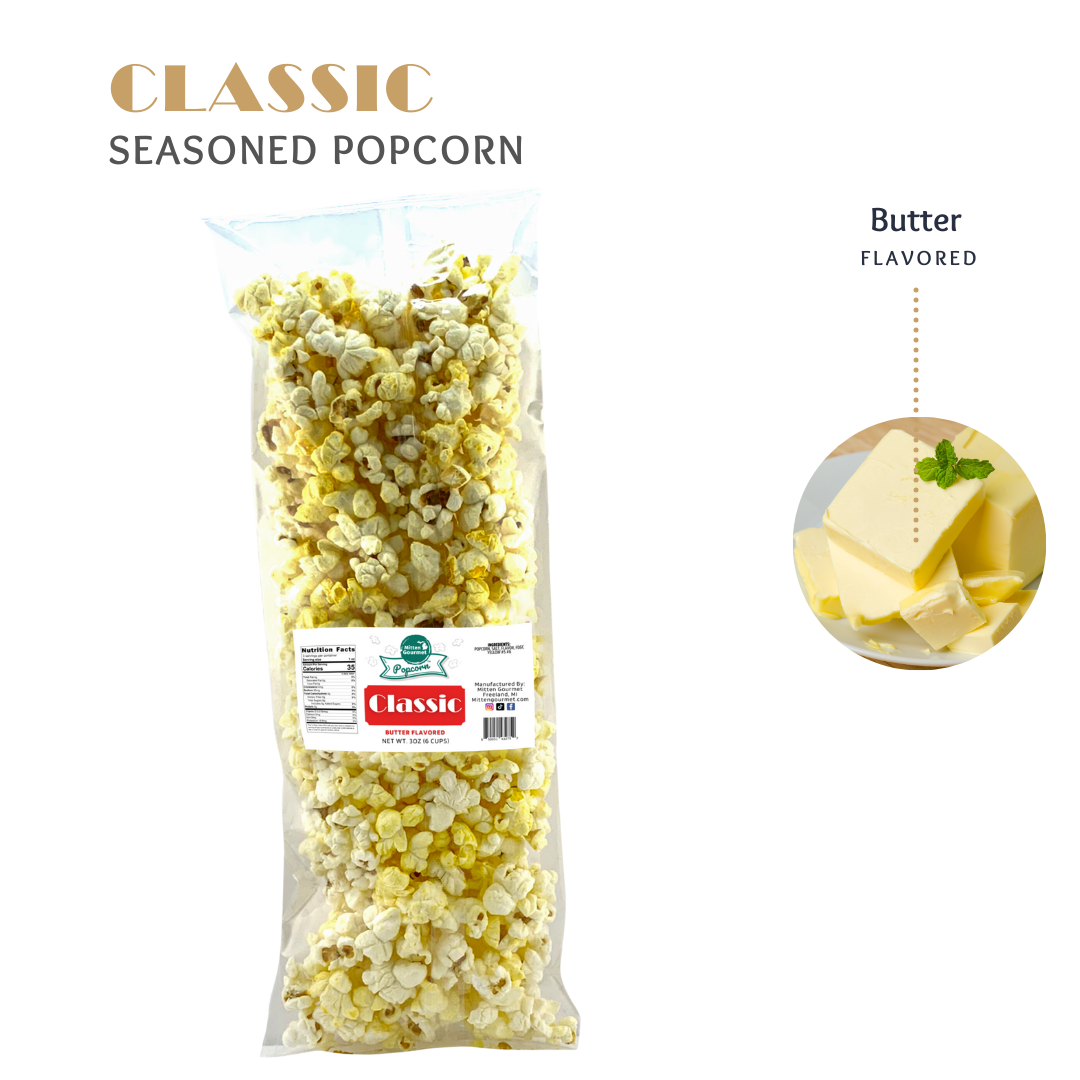 Small Batch Gourmet Butter, Snack, Butter Popcorn, Seasoned Popcorn, Butter Flavored, Popcorn