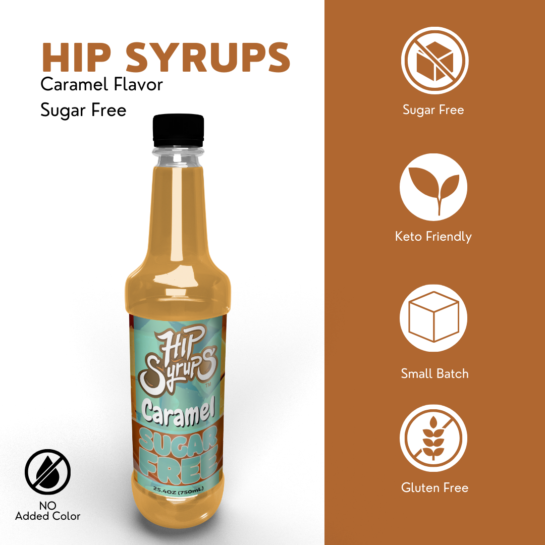 Sugar Free Simple Syrups designed for Caramel, Coffee, Hot Cocoa, Tea, Sugar Free