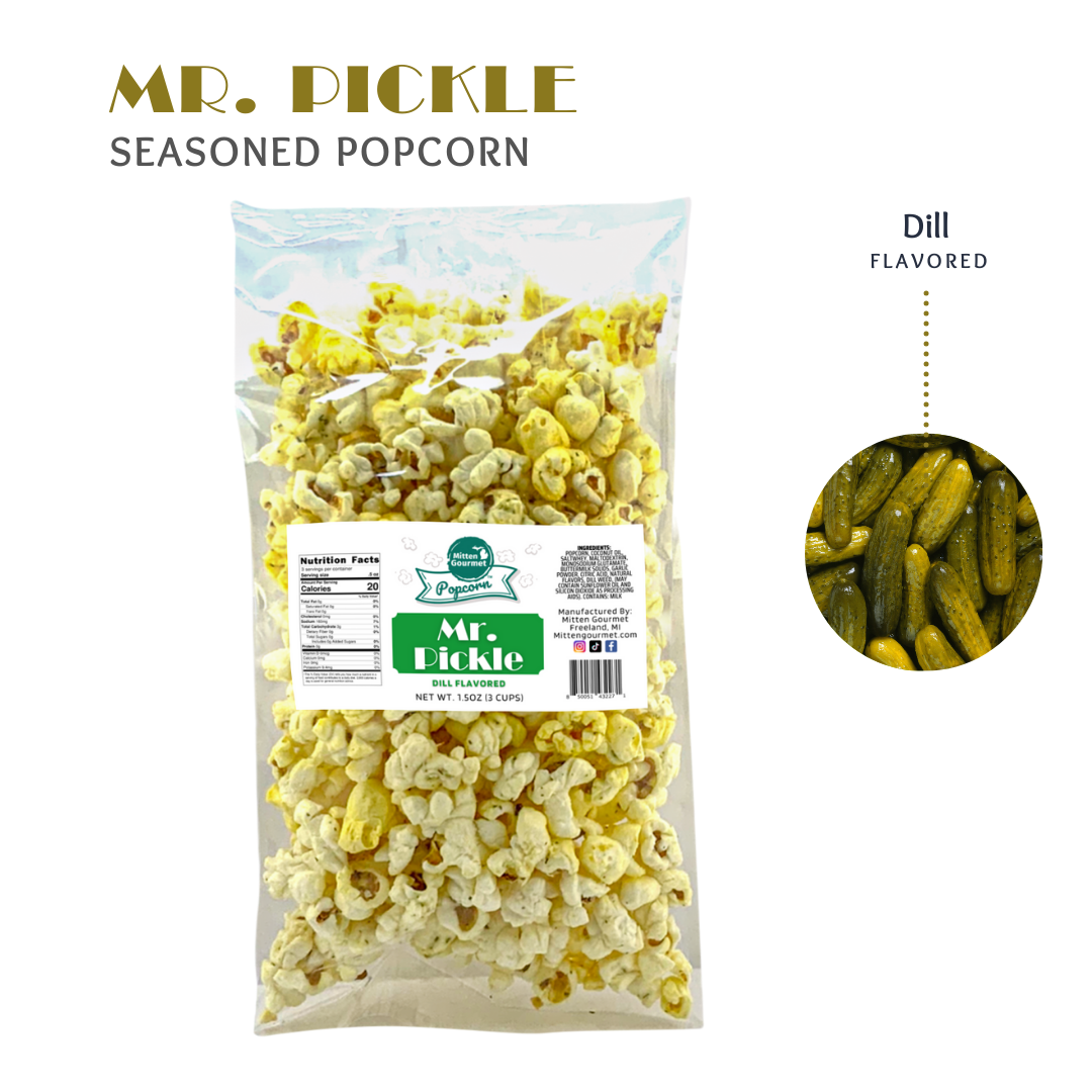 Small Batch Gourmet Dill, Snack, Dill Popcorn, Seasoned Popcorn, Dill Flavored, Popcorn