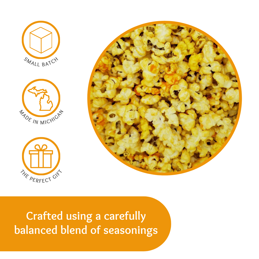 Small Batch Gourmet Cheddar, Snack, Cheddar Popcorn, Seasoned Popcorn, Cheddar Flavored, Popcorn