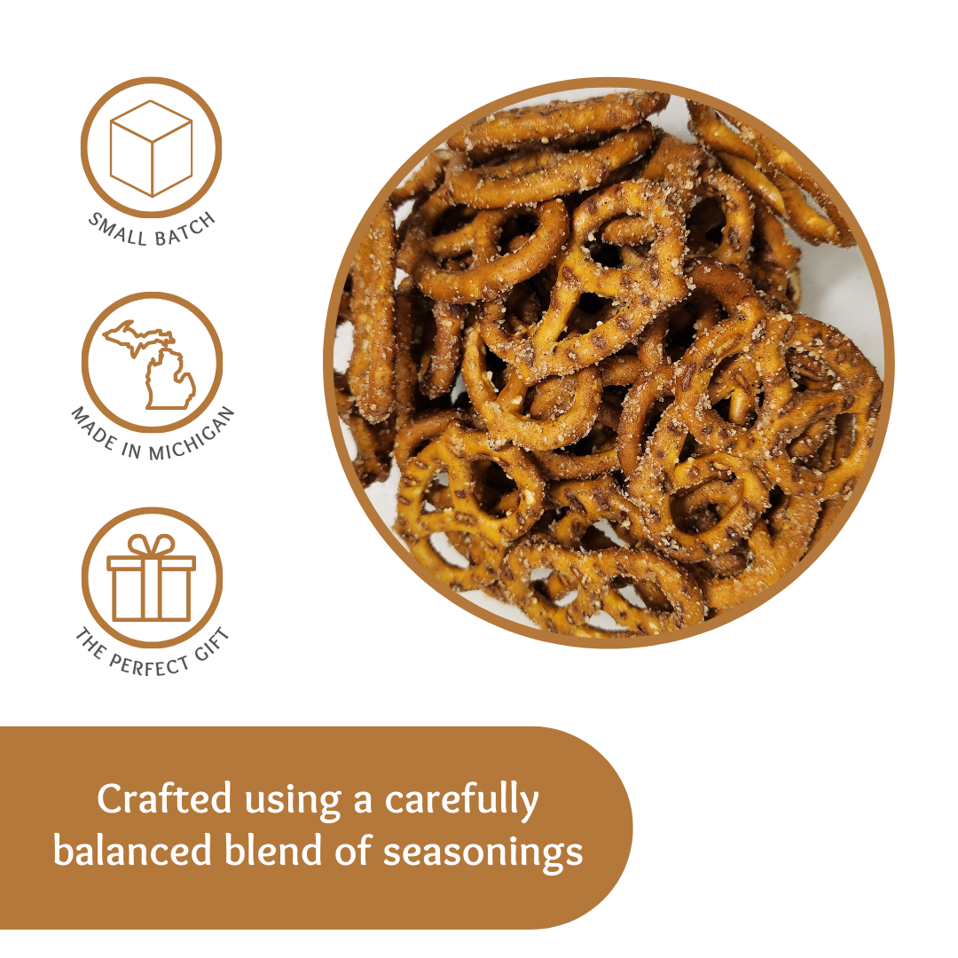 Cinnamon Sugar, Snack, Seasoned Pretzels, Flavored, Pretzel, Cinnamon Sugar Pretzels