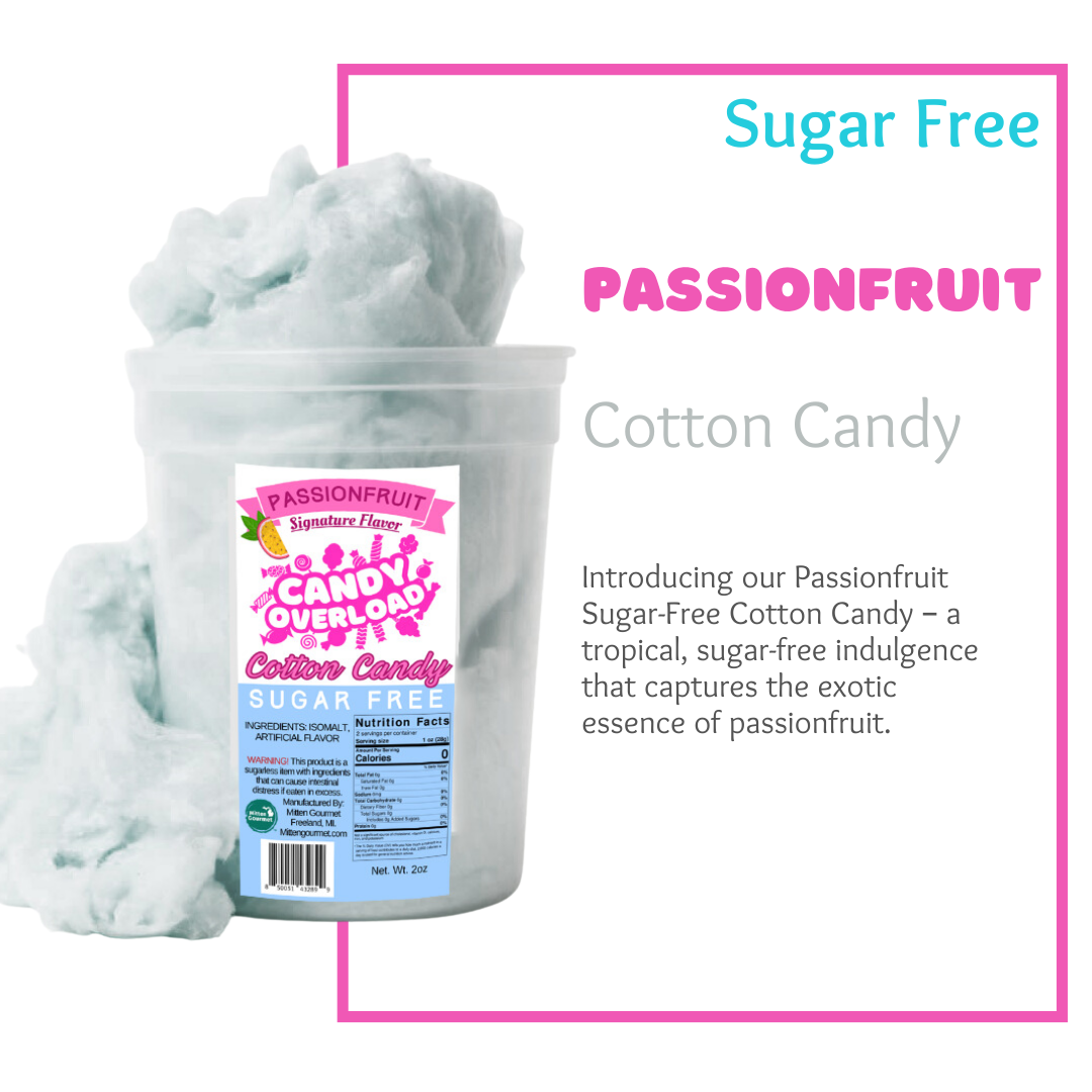 "Passionfruit, Candy, Cotton Candy, Passionfruit Cotton Candy, Sugar Free, Sugar Free Cotton Candy "