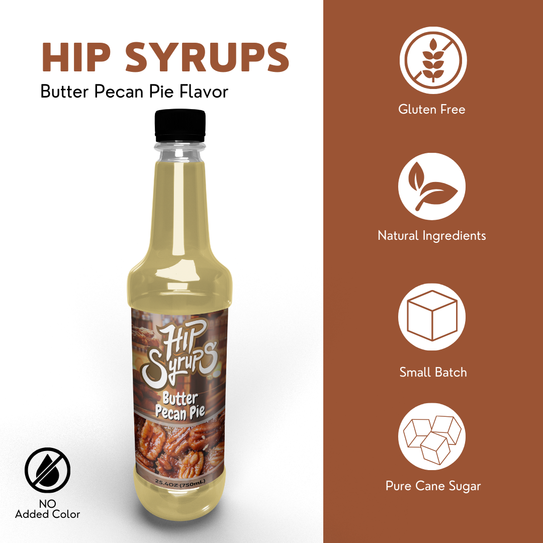 Simple Syrups designed for Butter Pecan Pie, Coffee, Hot Cocoa