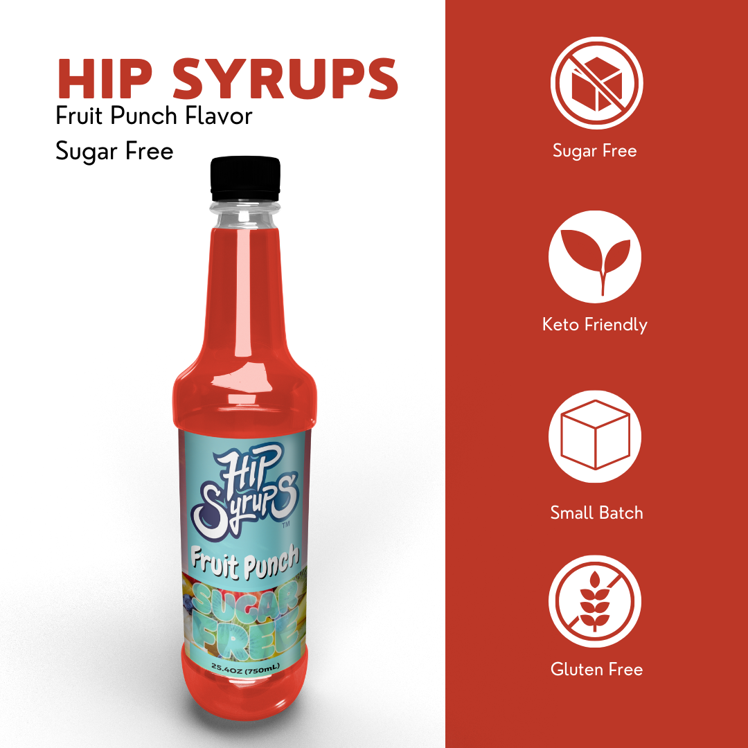 Sugar Free Simple Syrups designed for Fruit Punch, Water Flavor, Bubble Tea, Boba Tea, Cocktails, Sugar Free