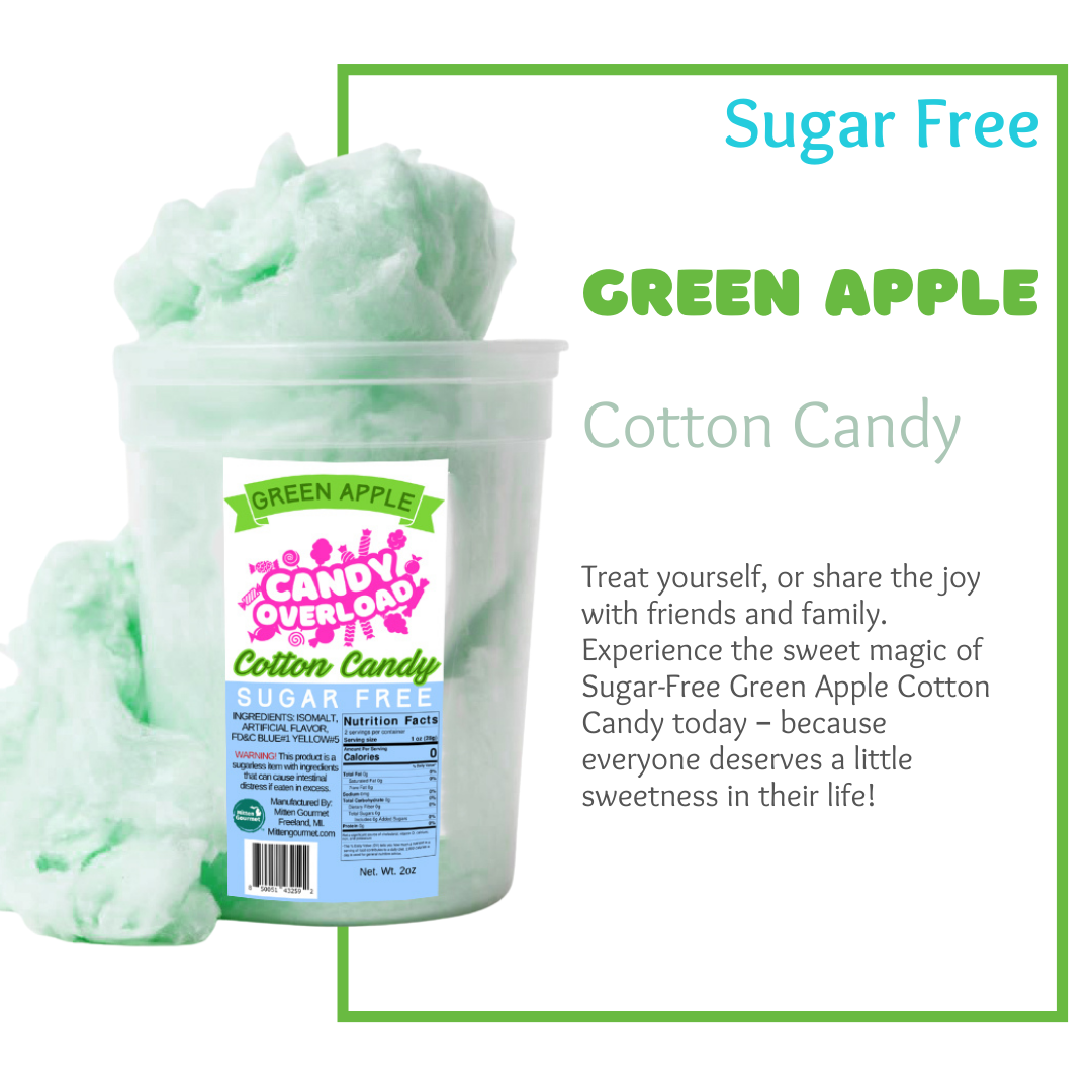 Green Apple, Candy, Cotton Candy, Green Apple Cotton Candy, Sugar Free, Sugar Free Cotton Candy