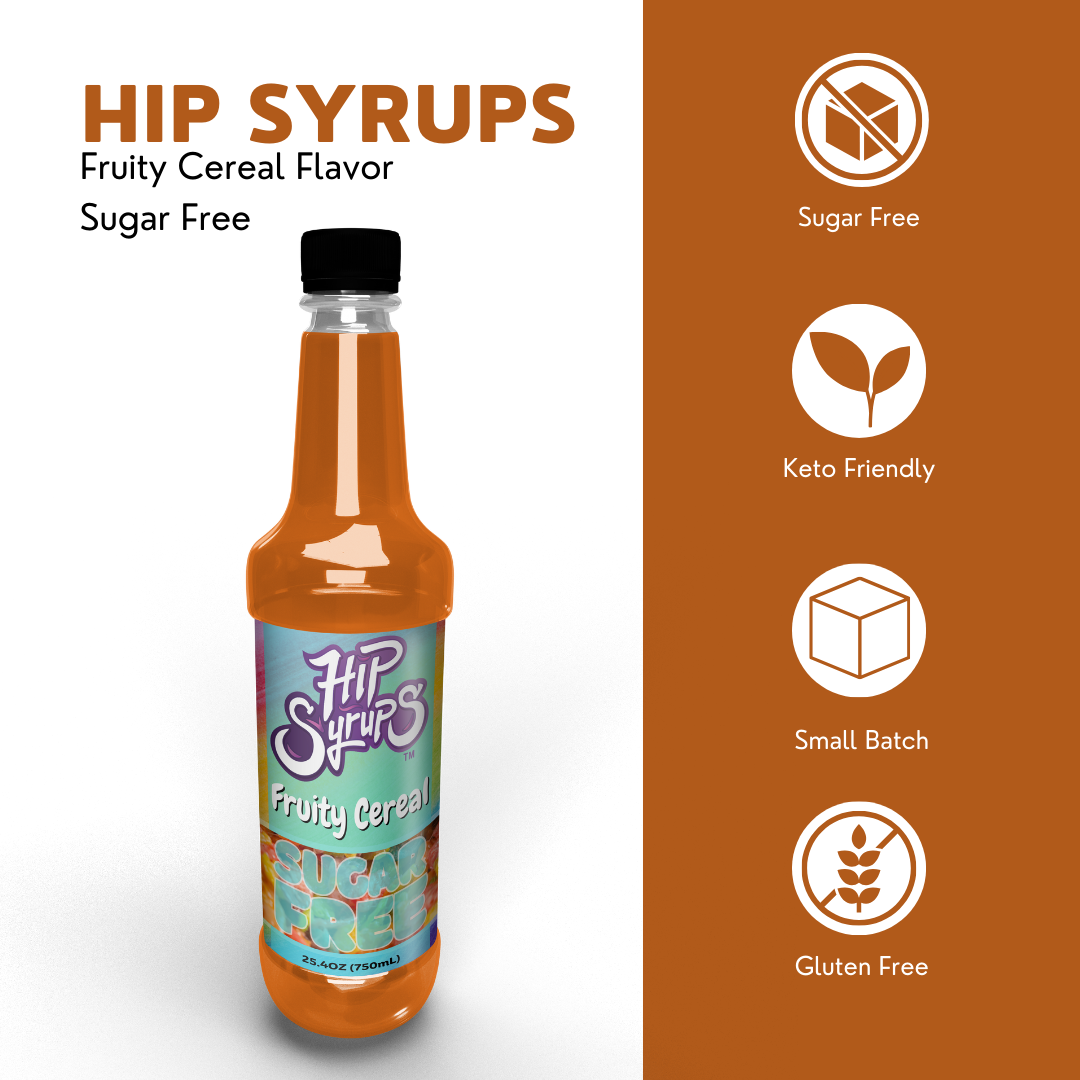 Sugar Free Simple Syrups designed for Fruity Cereal, Coffee, Hot Cocoa, Sugar Free