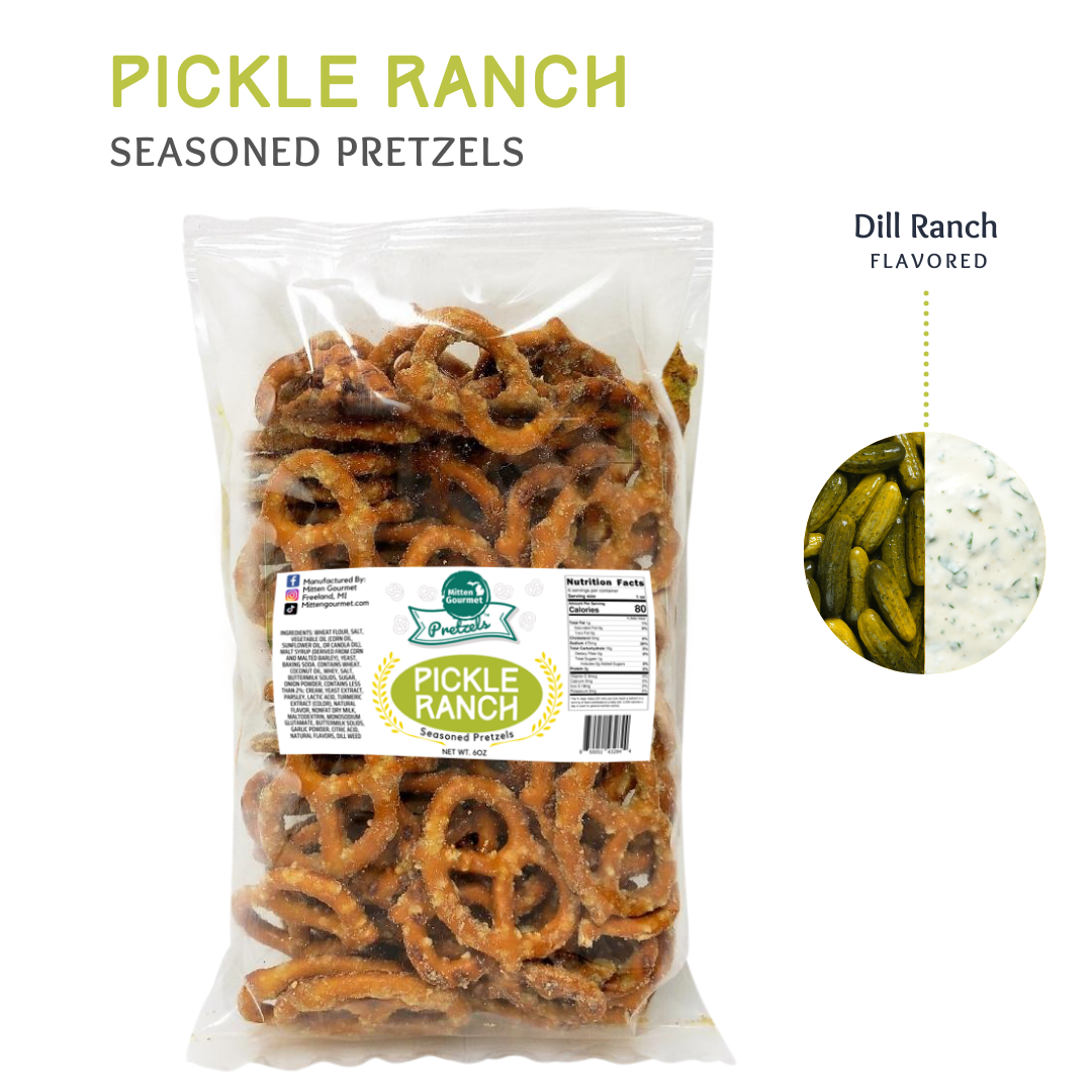 Pickle Ranch, Snack, Seasoned Pretzels, Flavored, Pretzel, Pickle Ranch Pretzels