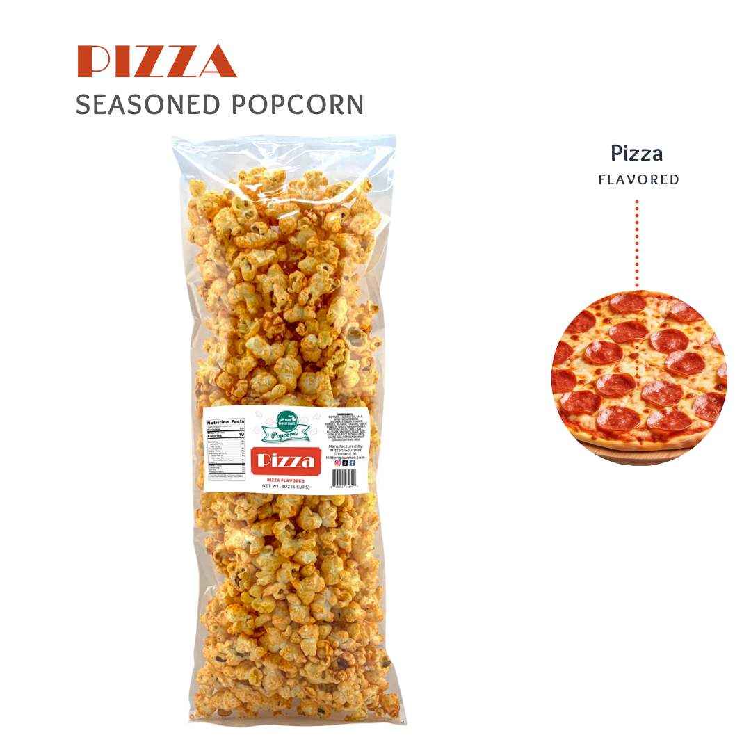 Small Batch Gourmet Pizza, Snack, Pizza Popcorn, Seasoned Popcorn, Pizza Flavored, Popcorn