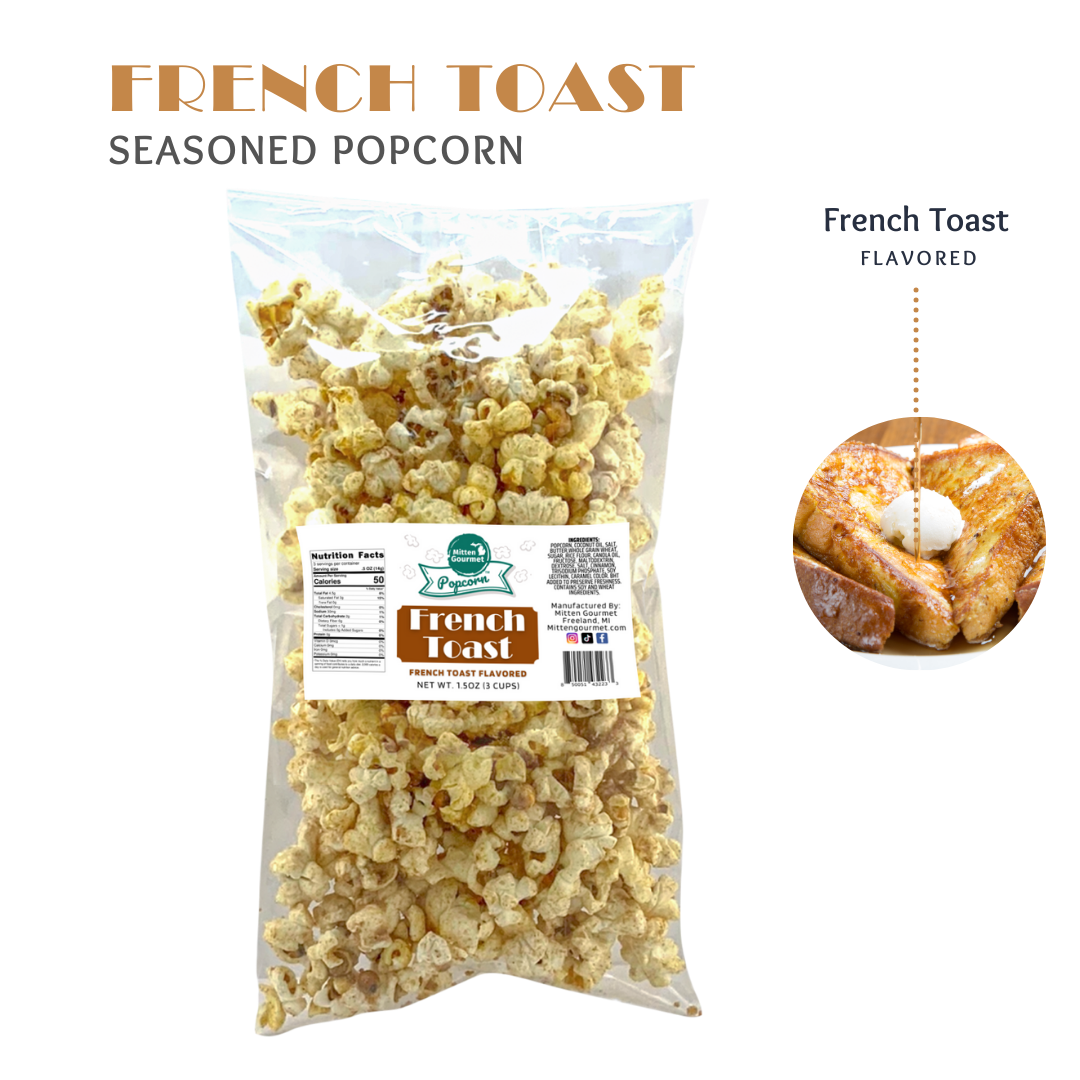 Small Batch Gourmet French Toast, Snack, French Toast Popcorn, Seasoned Popcorn, French Toast, Flavored, Popcorn, Sweet Popcorn