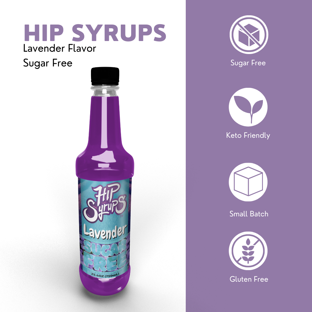 Sugar Free Simple Syrups designed for Lavender, Water Flavor, Bubble Tea, Boba Tea, Cocktails, Sugar Free