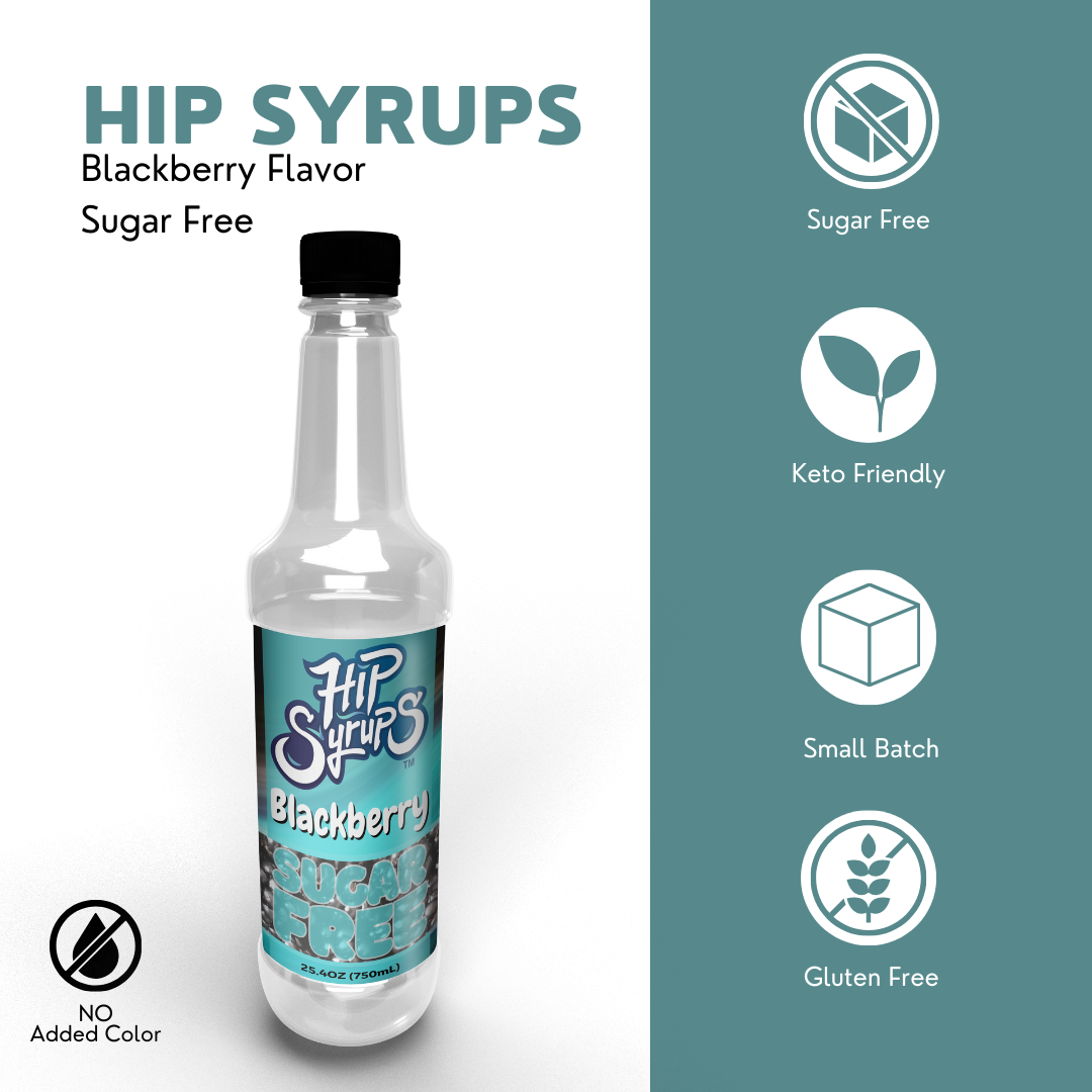 Sugar Free Simple Syrups designed for Blackberry, Water Flavor, Bubble Tea, Boba Tea, Cocktails, Sugar Free