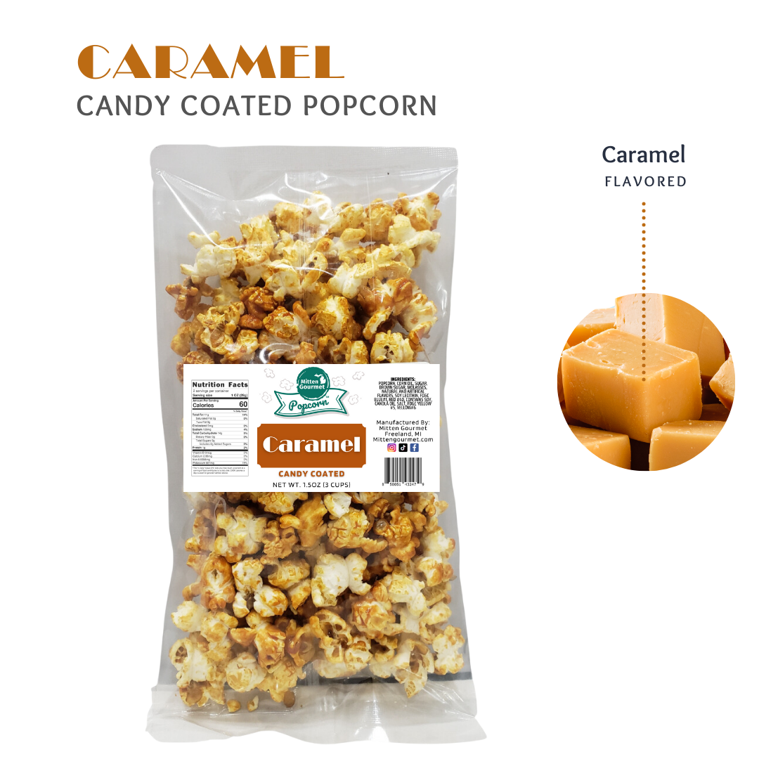 Small Batch Gourmet Candy Caramel, Caramel Candy Popcorn, Candy Popcorn, Caramel Popcorn
