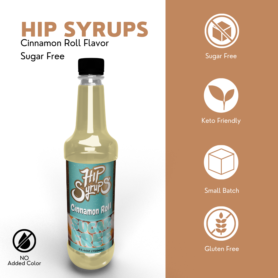 Sugar Free Simple Syrups designed for Cinnamon Roll, Coffee, Hot Cocoa, Sugar Free