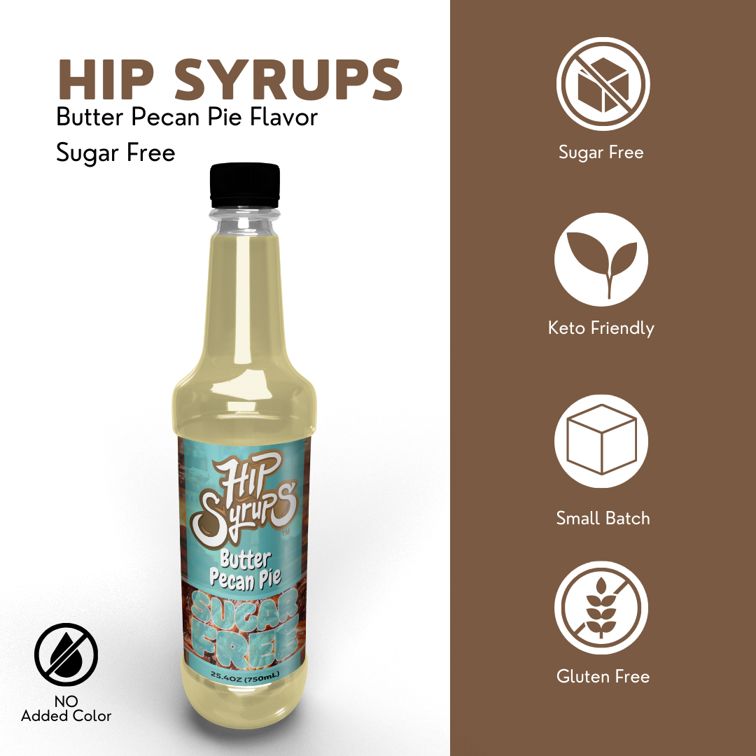 Sugar Free Simple Syrups designed for Butter Pecan Pie, Coffee, Hot Cocoa, Sugar Free