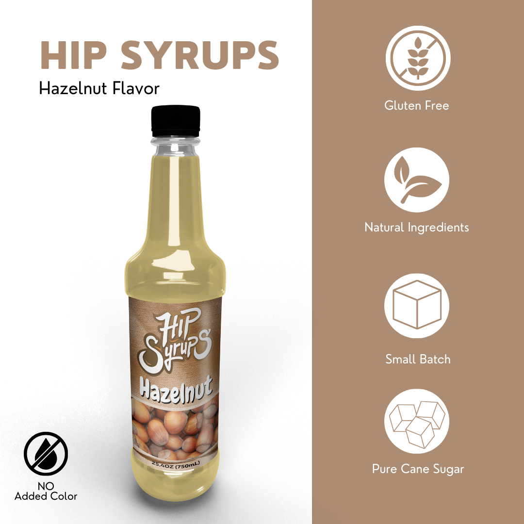 Simple Syrups designed for Hazelnut, Coffee, Hot Cocoa
