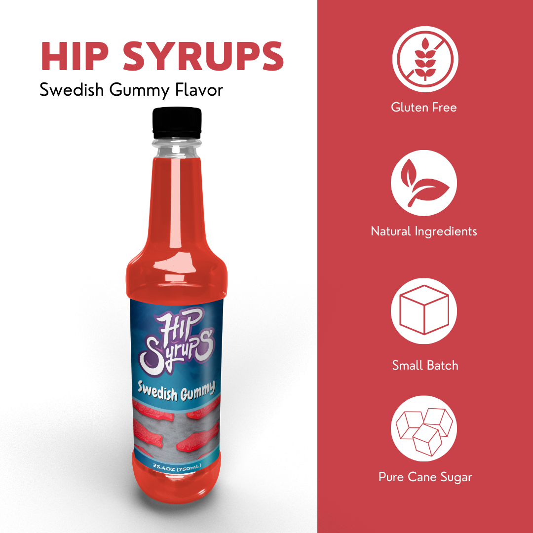 Simple Syrups designed for Swedish Gummy, Snow Cone, Bubble Tea, Boba Tea, Cocktails