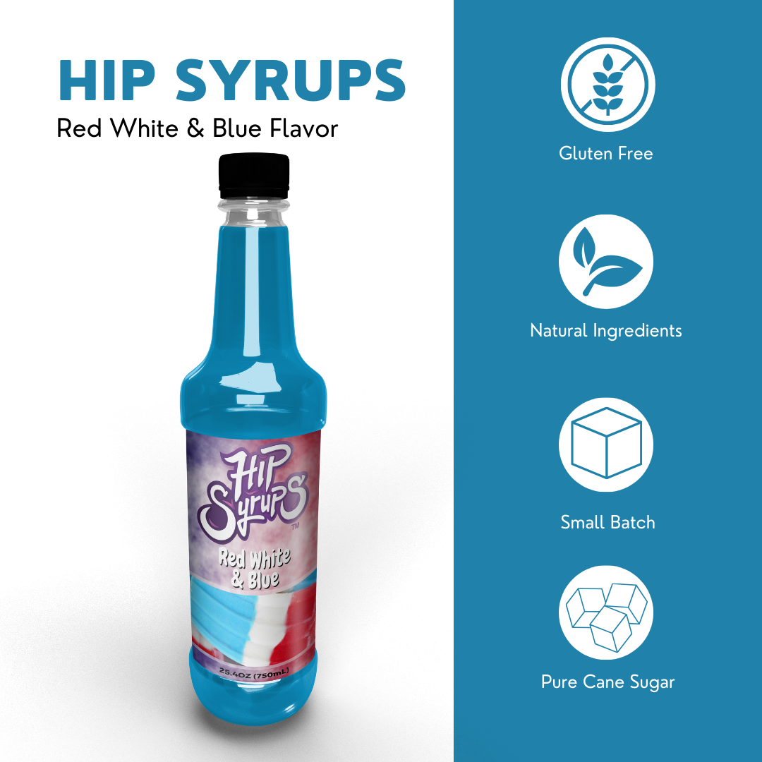 Simple Syrups designed for Red White & Blue, Snow Cone, Bubble Tea, Boba Tea, Cocktails