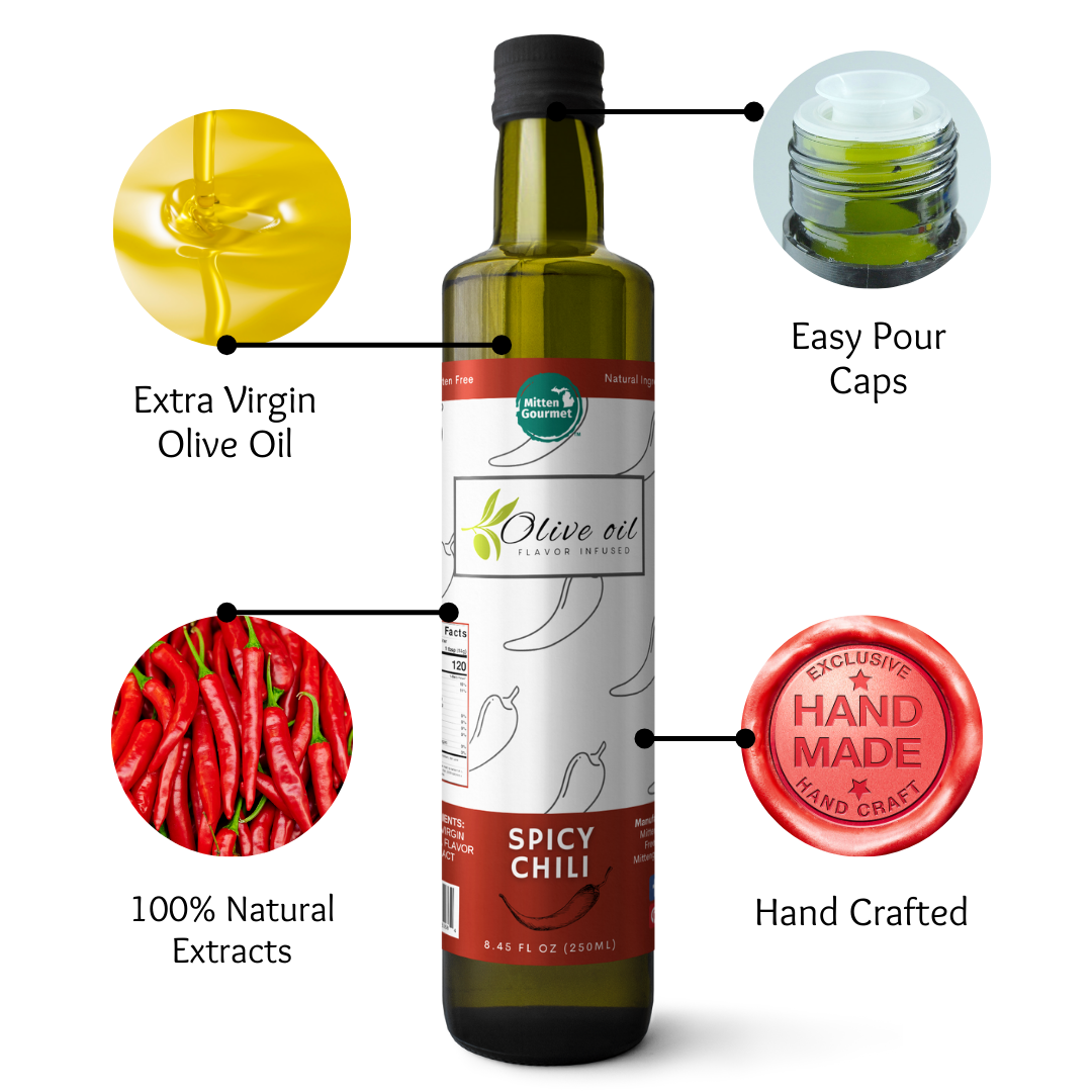 Small Batch Extra Virgin Olive Oil - Spicy Chili Infused