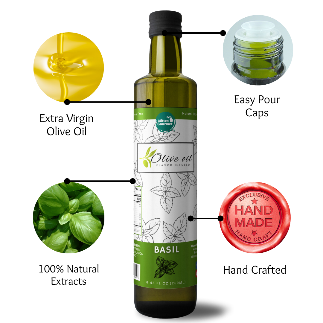 Small Batch Extra Virgin Olive Oil - Basil Infused