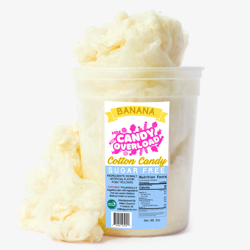 Banana, Candy, Cotton Candy, Banana Cotton Candy, Sugar Free, Sugar Free Cotton Candy