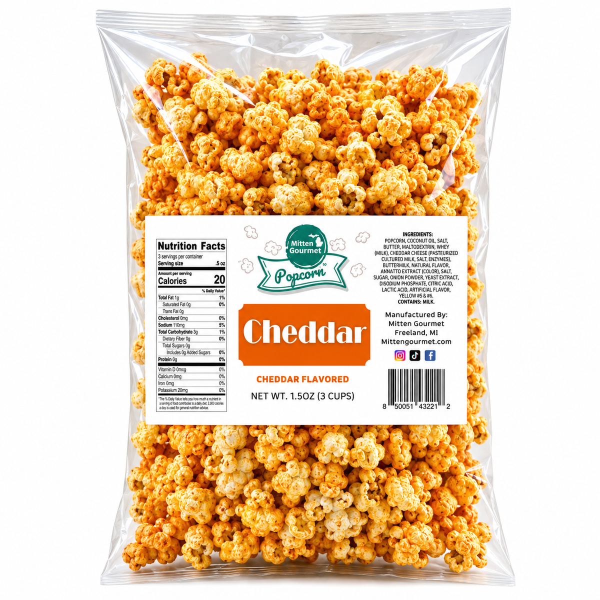 Cheddar - Small Batch Gourmet Popcorn