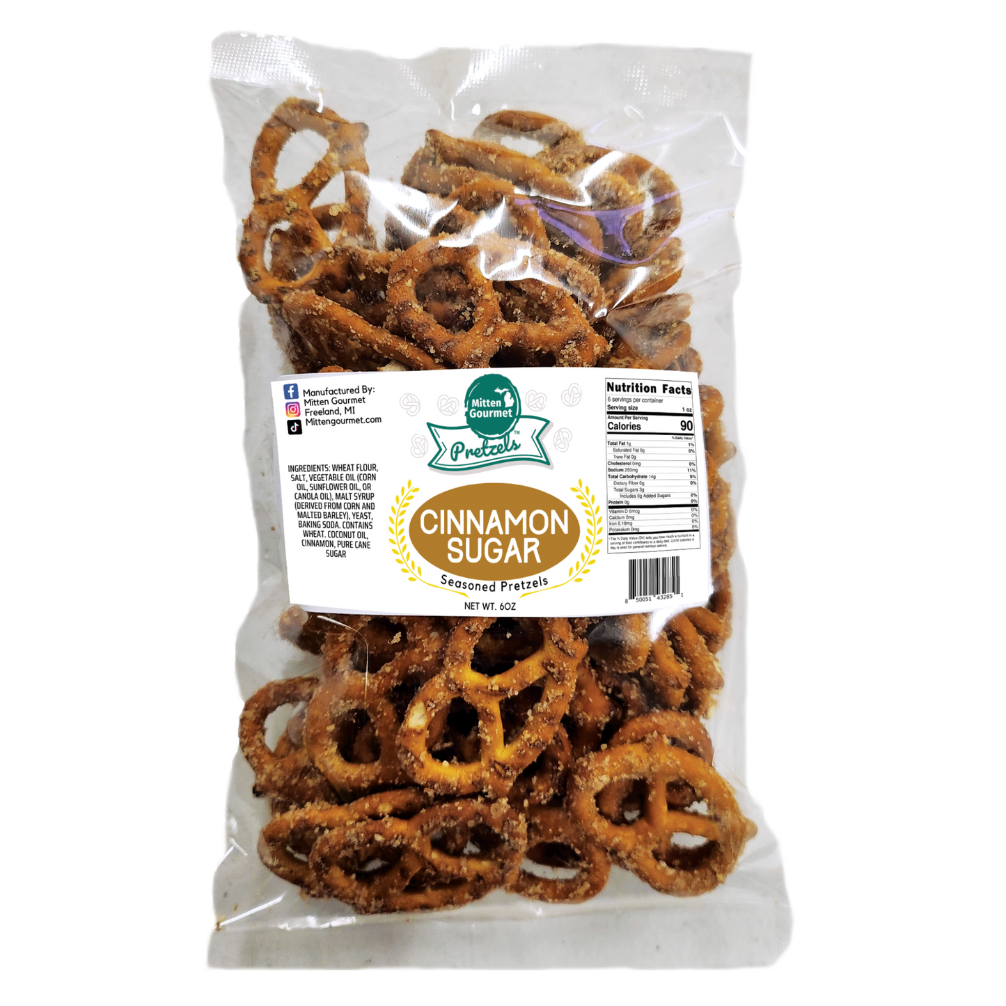 Cinnamon Sugar, Snack, Seasoned Pretzels, Flavored, Pretzel, Cinnamon Sugar Pretzels