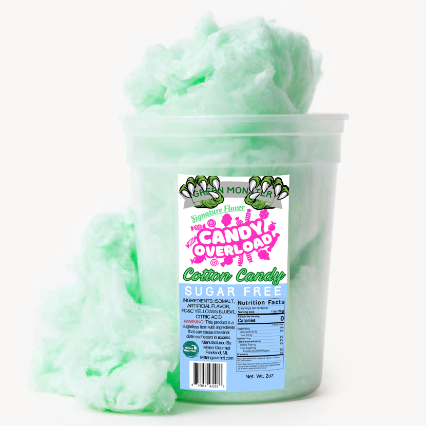 Green Monster Sugar Free Cotton Candy - Case of 10 ($5.39ea)
