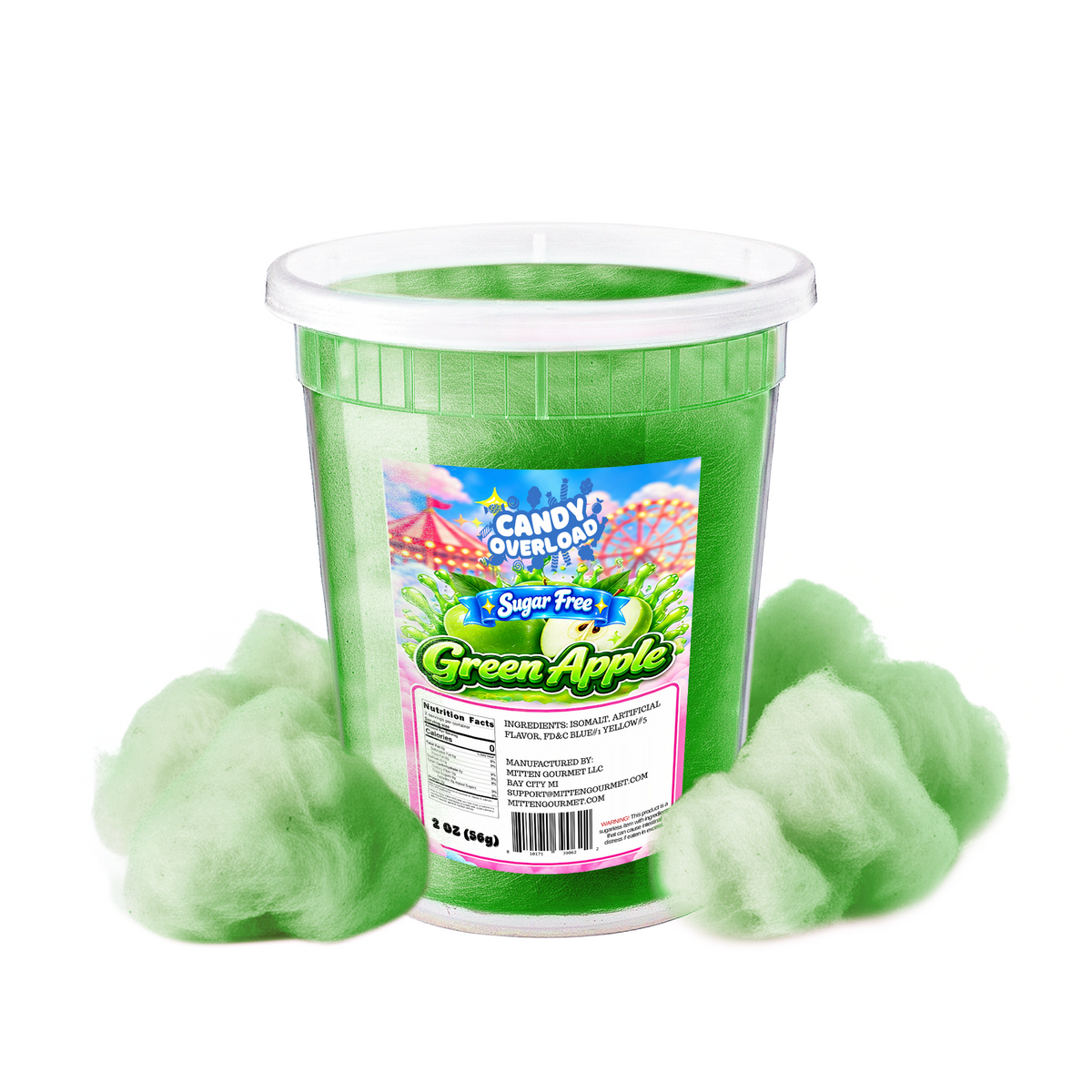 Sugar Free Cotton Candy - Green Apple