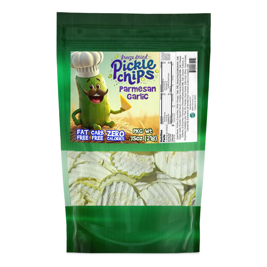 Parmesan Garlic Dill Pickle Chips, Freeze Dried, Fat Free, Zero Calories, 0.75 oz